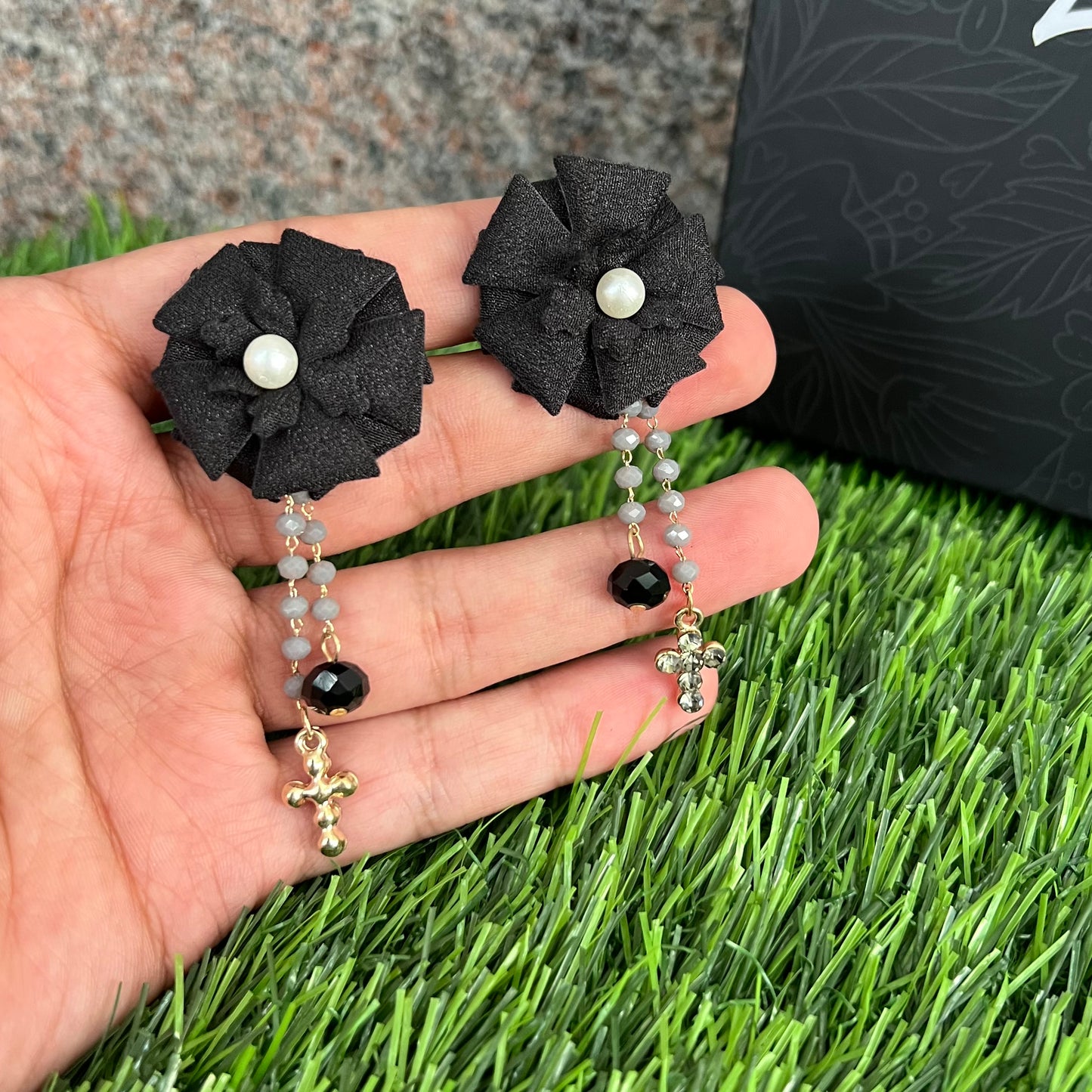 Vintage Fabric Flower Earring