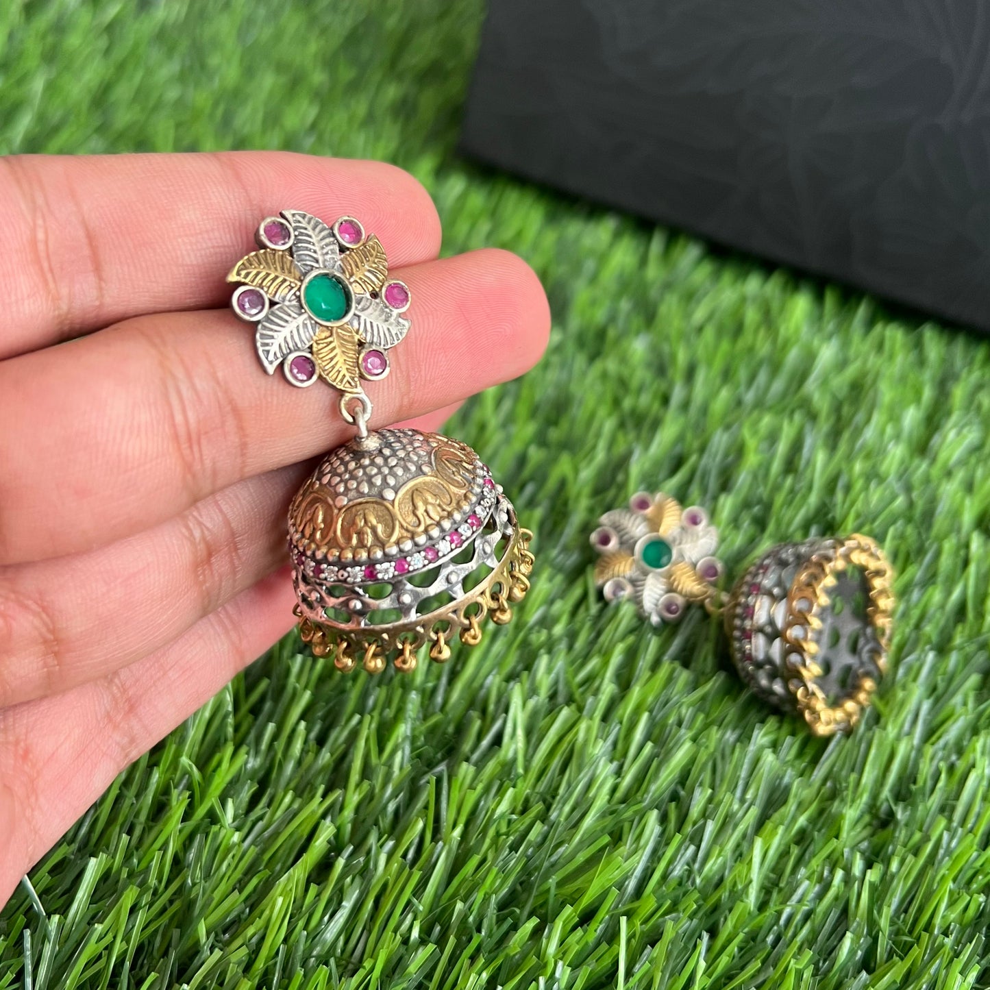 Handmade Leaf Jhumkas