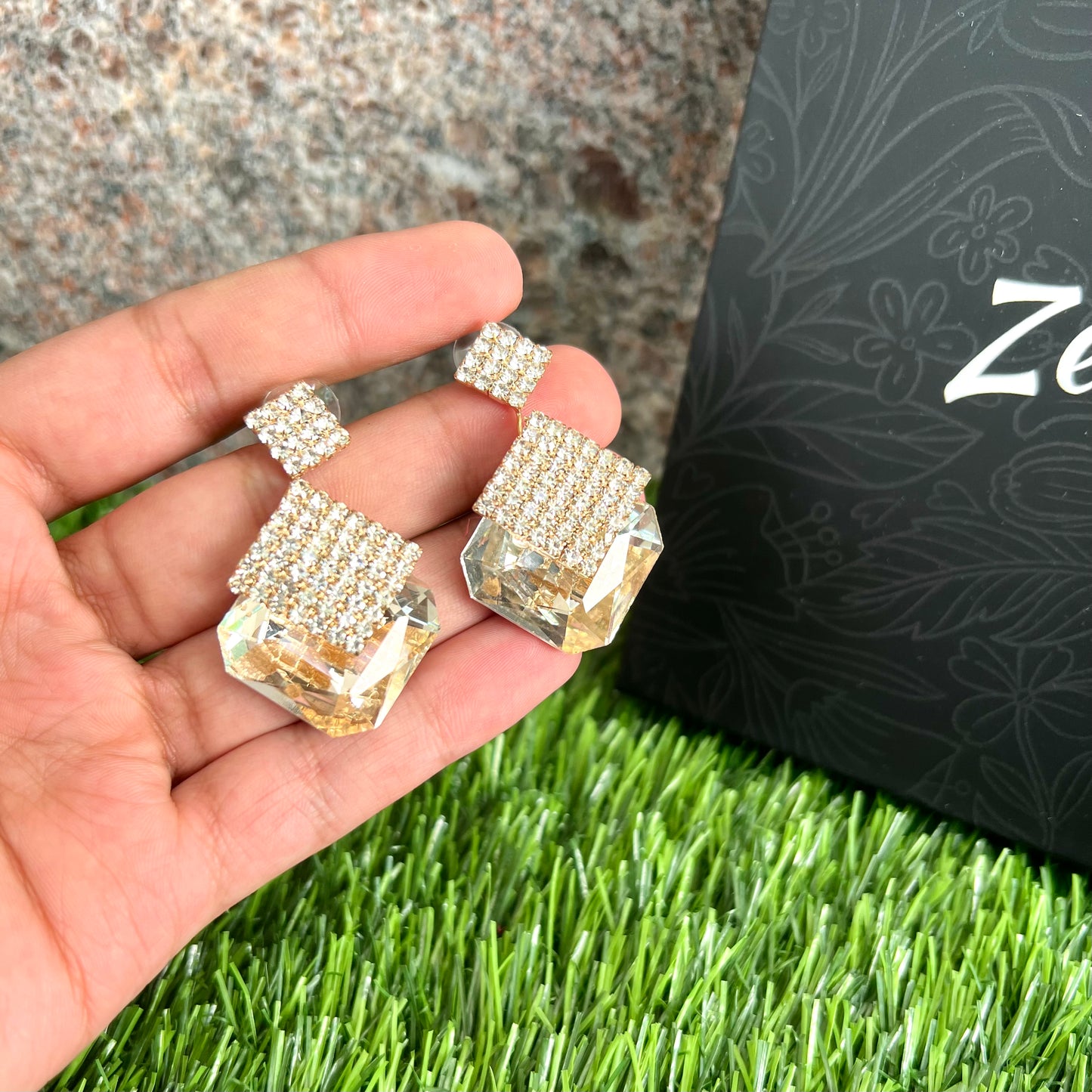 Sparkling Gold Drop Earrings