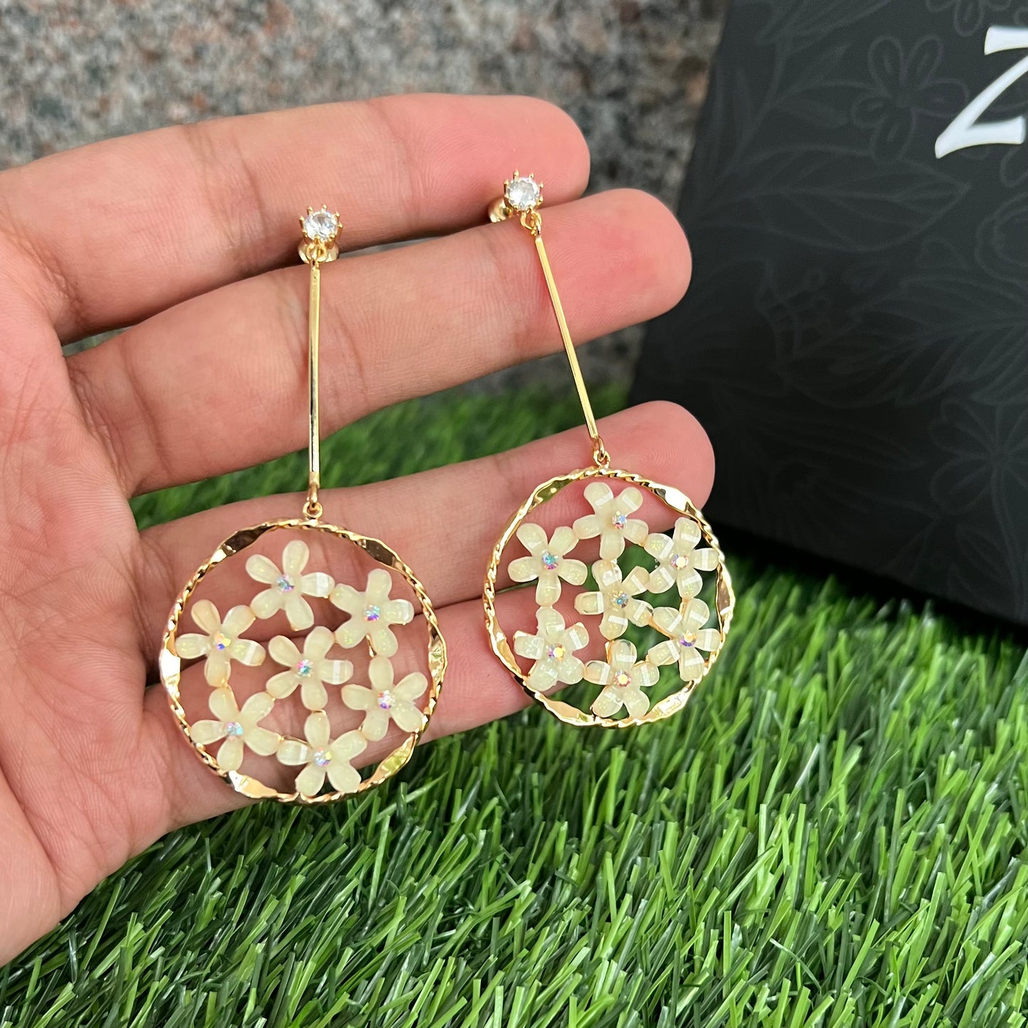 Gold Plated Flower Earrings