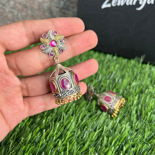 Dual Tone Festive Jhumkas