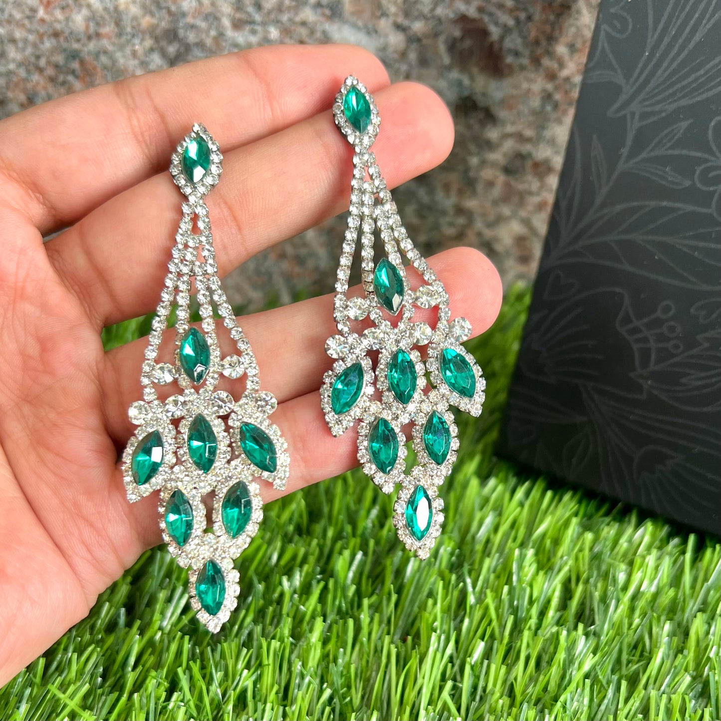 Sparkling Ruby/Green Earrings