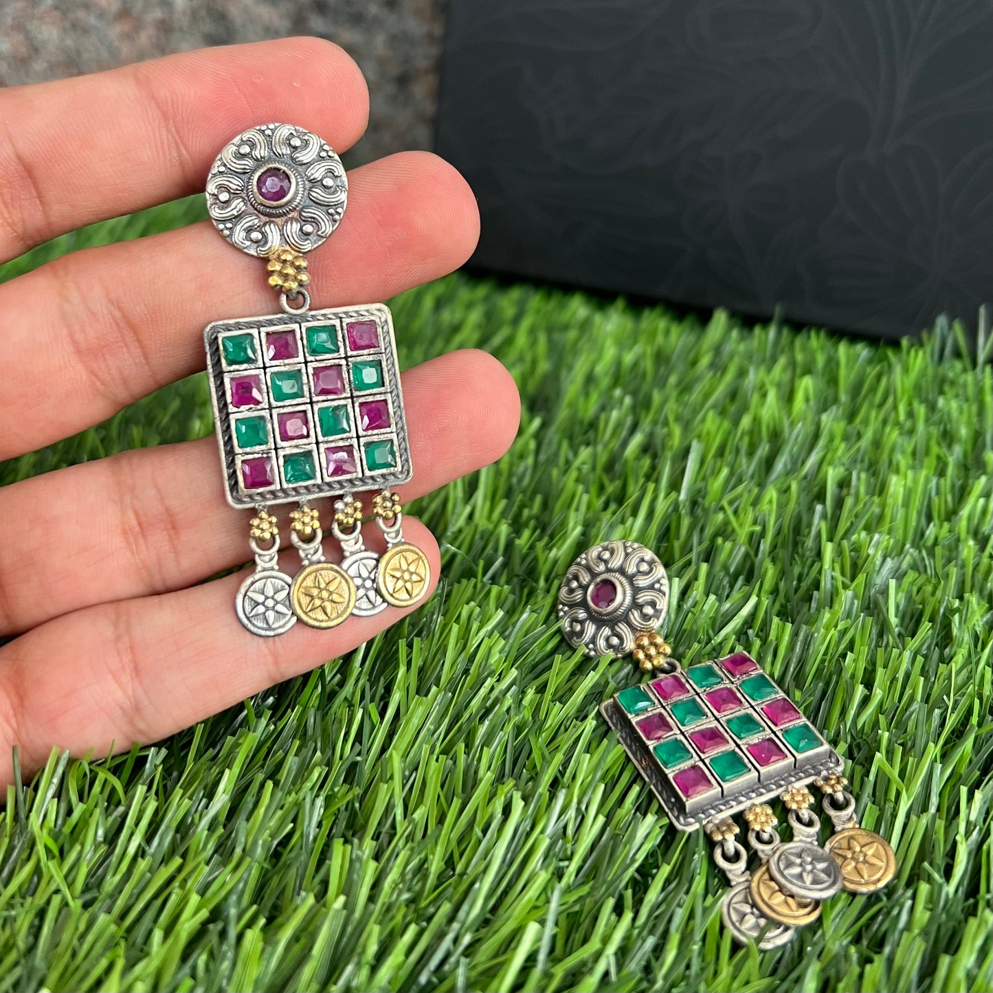 Classic RubyGreen Earrings