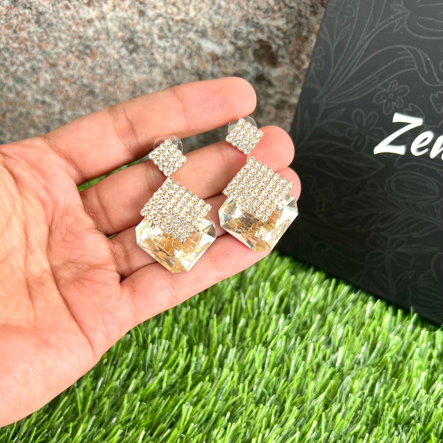 Sparkling Gold Drop Earrings