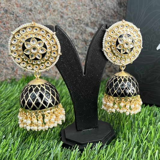 Black Oversized Jhumkas