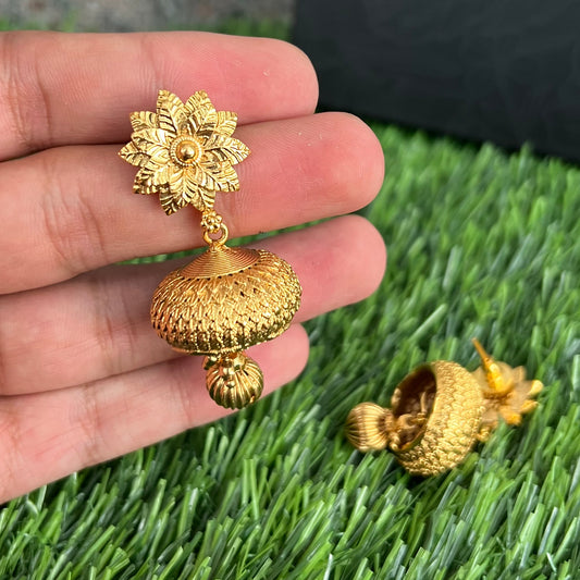 Gold Plated Flower Jhumkas