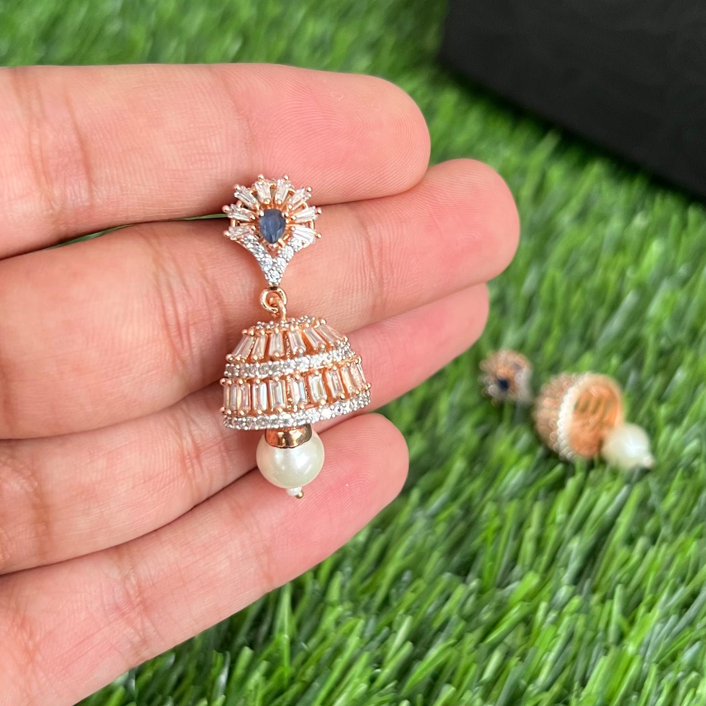 Handmade Cz Jhumkas